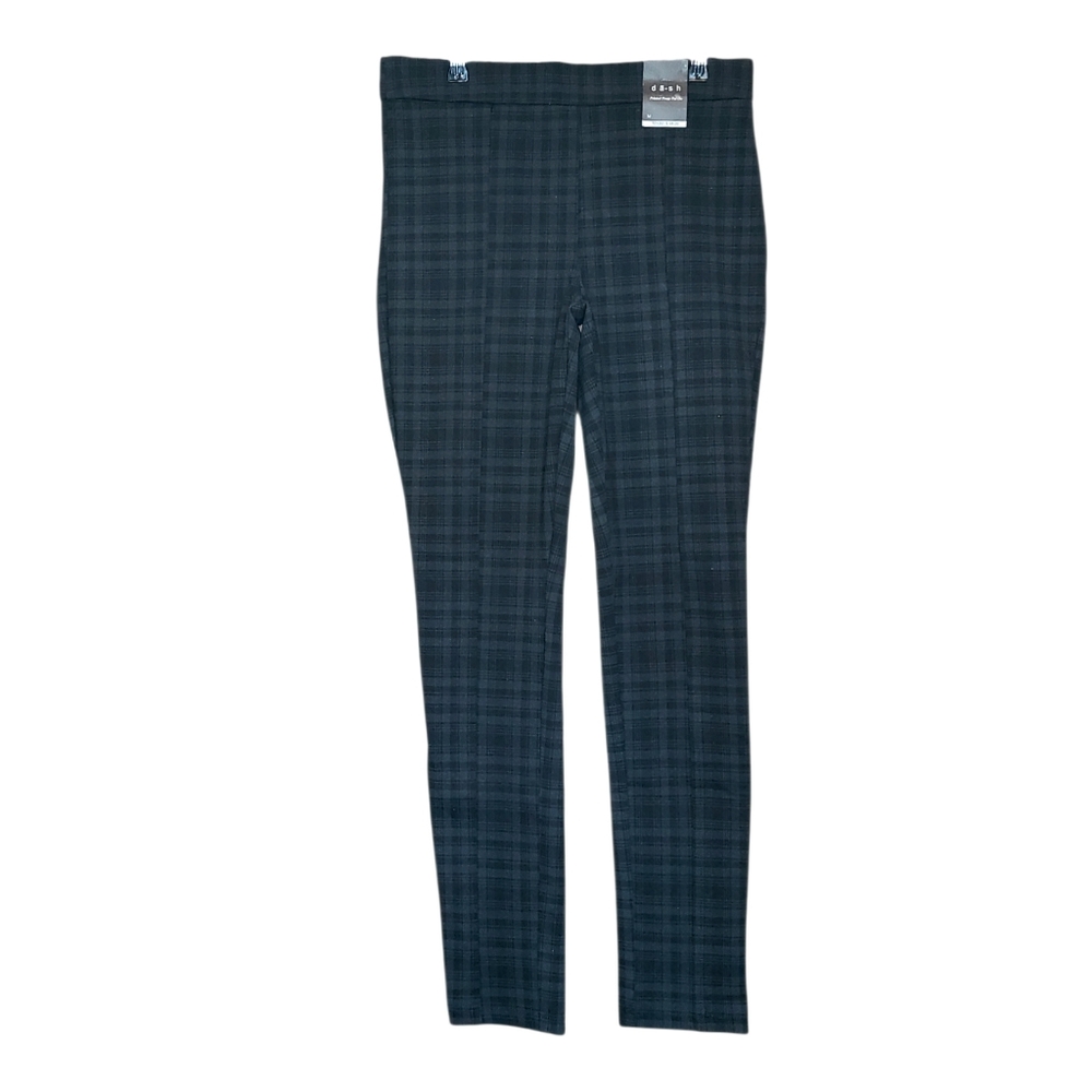 Women's Dash Ponte Plaid Leggings Black & Charcoal Med NWT's - Picture 5 of 13